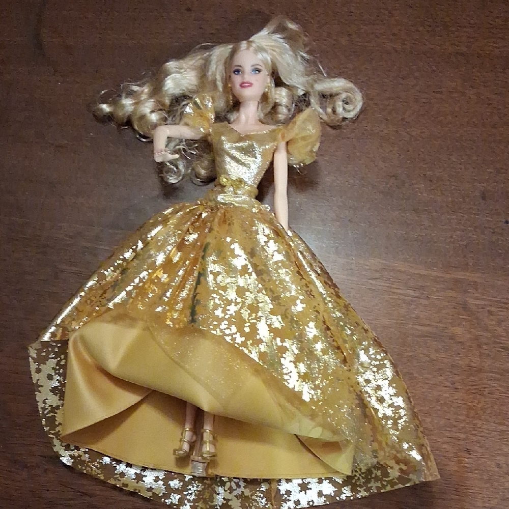 Barbie Doll in Sparkling Gold Gown